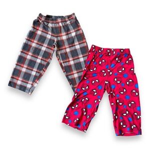 Lot of 2 | Toddler Size 2T | Pajama PJ Pants | Spider-Man and Plaid